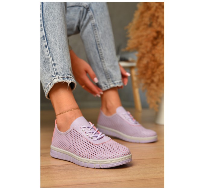 Мокасины женские лилового цвета 206098L