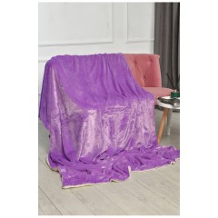 Плед двухсторонний белого и лилового цвета размер 160*200 206099L