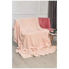 Плед двухсторонний белого светло-розового цвета размер 160*200 206100L