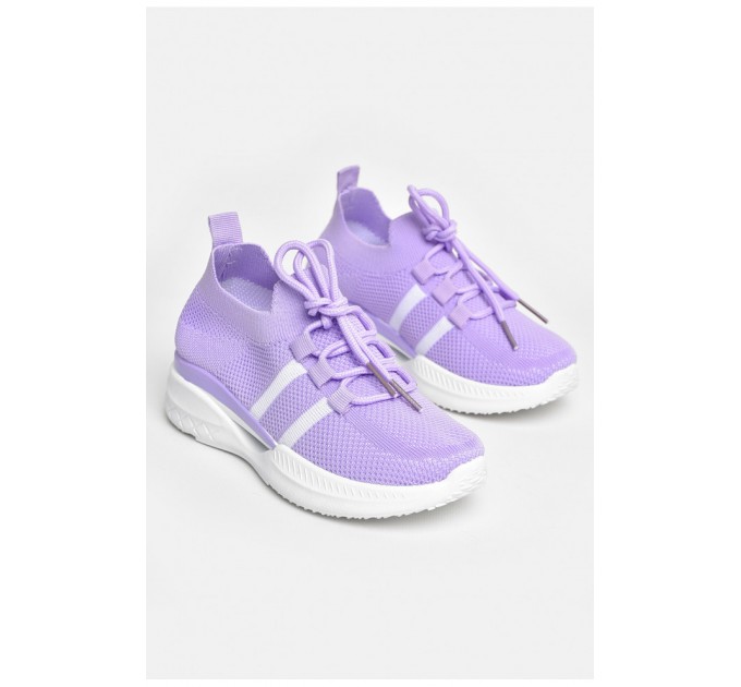 Кросівки дитячі текстильні бузкового кольору 206147L