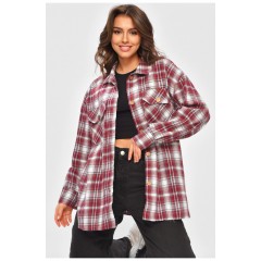 Сорочка жіноча батальна червоного кольору з принтом 206160L