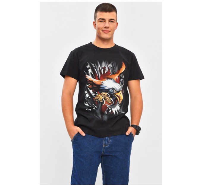 Мужская футболка черного цвета с принтом 206286L