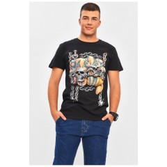 Футболка чоловіча чорного кольору з принтом 206290L