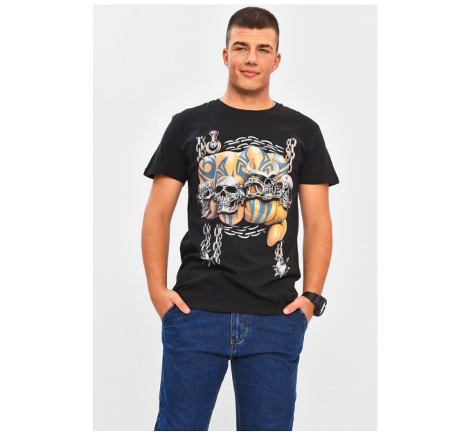 Мужская футболка черного цвета с принтом 206290L