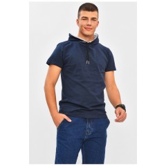 Футболка чоловіча однотонна темно-синього кольору 206327L