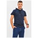 Футболка чоловіча однотонна темно-синього кольору 206327L