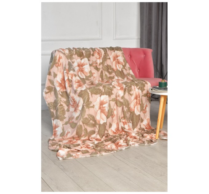 Плед серого цвета с принтом размер 150*200 206399L