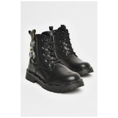 Ботинки детские для девочки черного цвета зимние 206529L