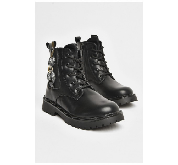 Черевики дитячі для дівчинки чорного кольору зимові 206529L