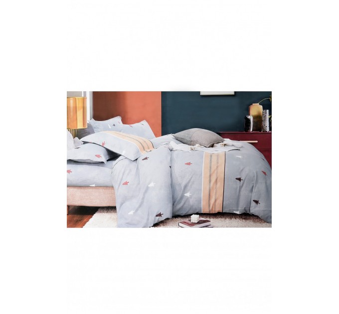 Комплект постільної білизни сірого кольору півторка 152313L