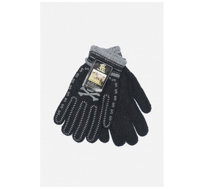 Рукавички підліткові для хлопчика чорного кольору на 12-15 років 152829L