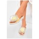 Шльопанці жіночі силіконові бежевого кольору 156300L