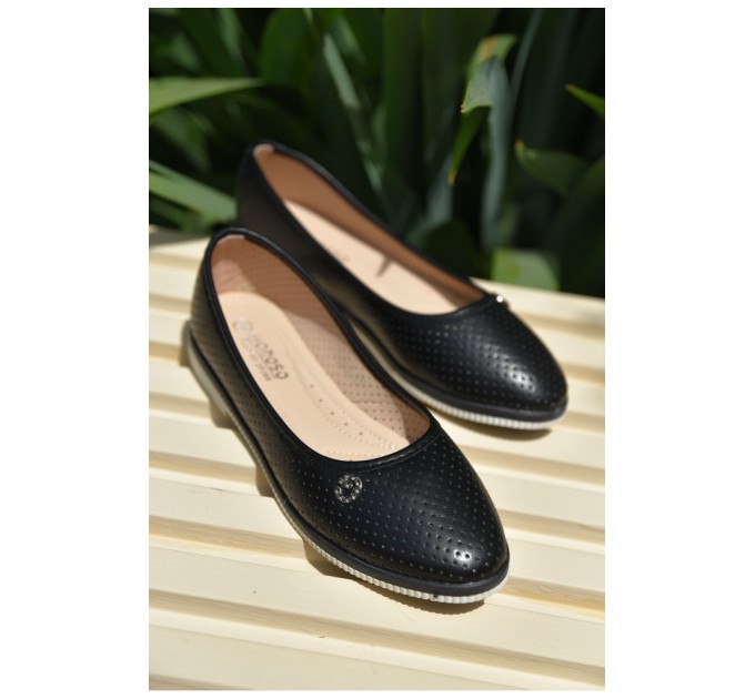 Балетки дитячі чорного кольору однотонні 158550L