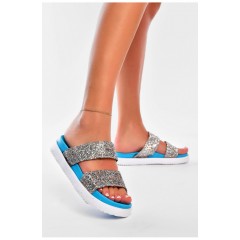Шльопанці жіночі блакитного кольору 159370L
