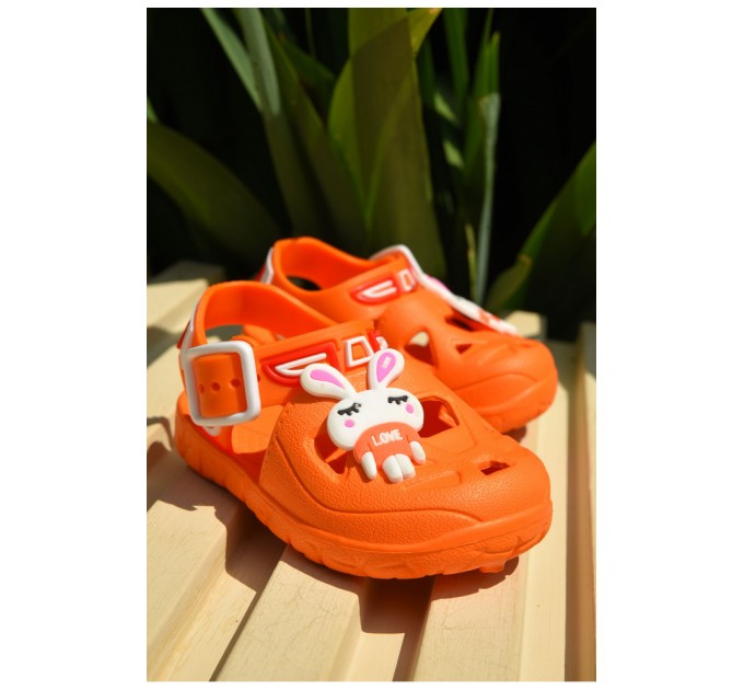 Сандалии детские пена для девочки оранжевого цвета 159537L