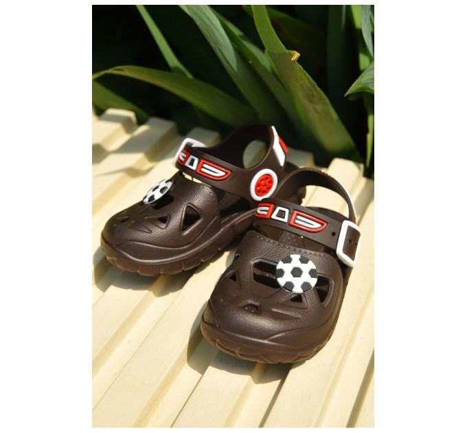 Сандалии детские пена для мальчика коричневого цвета 159541L