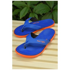 В`єтнамки чоловічі синього кольору з помаранчевою підошвою 160077L