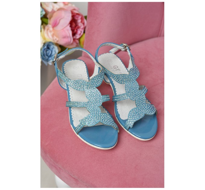 Босоніжки дитячі блакитного кольору 160534L