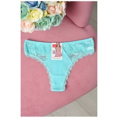 Стрінги жіночі бавовняні з гіпюровою вставкою 162800L