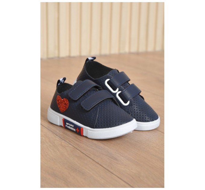 Кросівки дитячі для хлопчика демісезонні темно-синього кольору 165438L