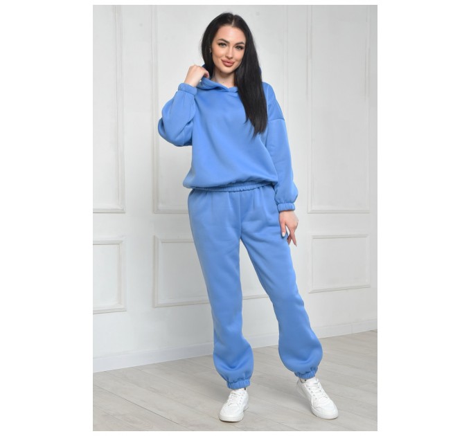 Спортивний костюм жіночий на флісі блакитного кольору 165923L