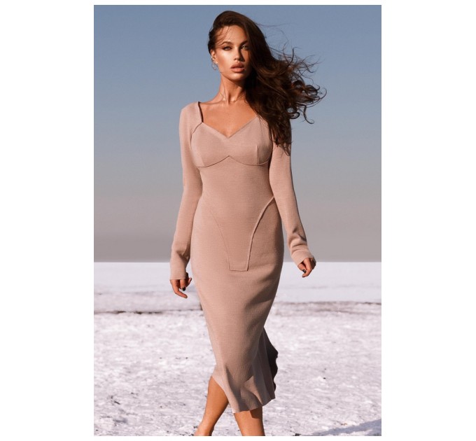 Платье женское бежевого цвета 166734L