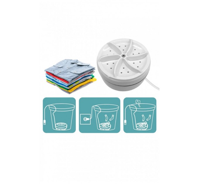 Ультразвукова міні-пральна машина портативна Turbine wash 166954L