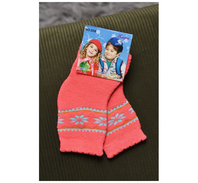 Носки детские махровые для девочки розового цвета 167900L