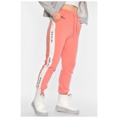 Спортивні штани жіночі на флісі темно-рожевого кольору 168422L