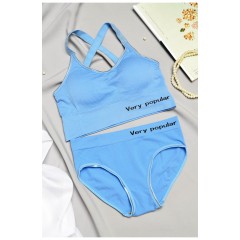 Комплект женский синего цвета чашка В 169443L