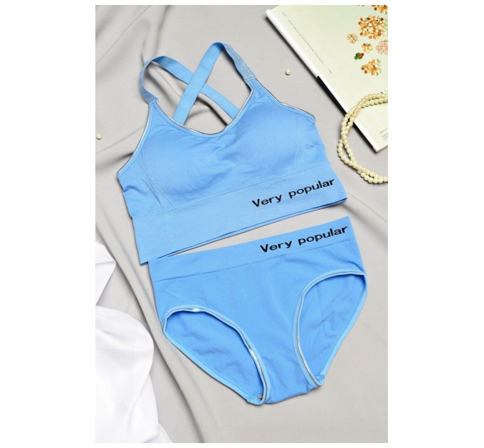 Комплект женский синего цвета чашка В 169443L