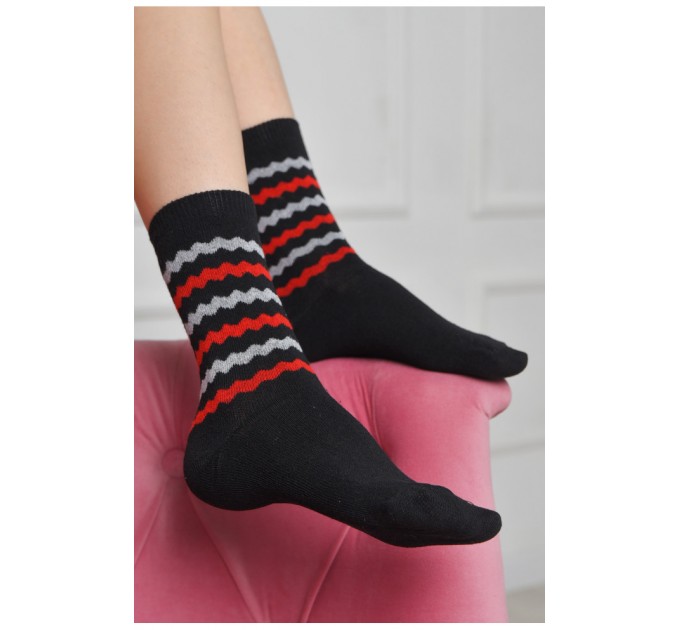 Шкарпетки жіночі з малюнком чорного кольору розмір 36-40 170149L