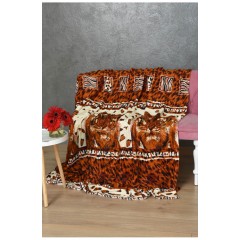 Плед коричневого кольору з принтом розмір 180*200 170586L