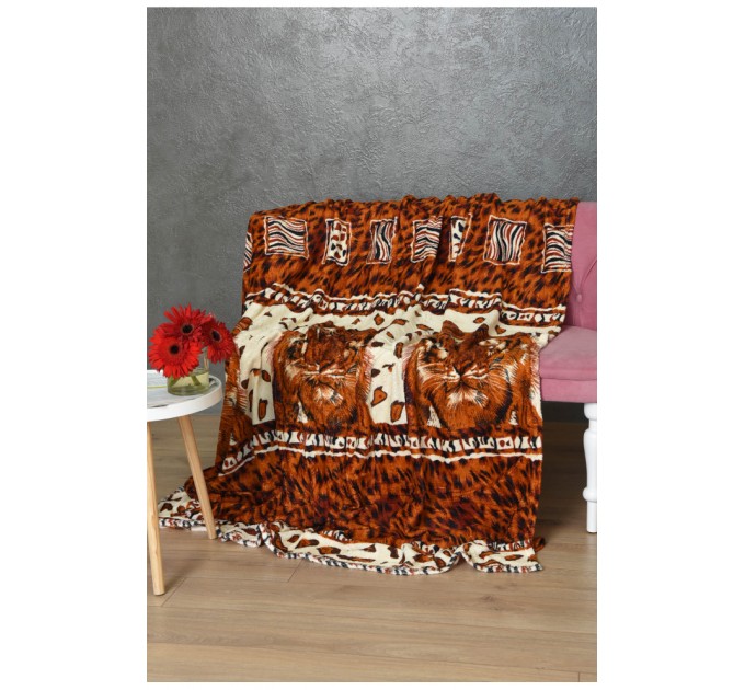 Плед коричневого кольору з принтом розмір 180*200 170586L