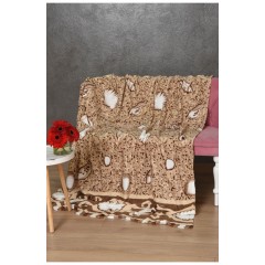Плед бежевого кольору з принтом розмір 180*200 170597L