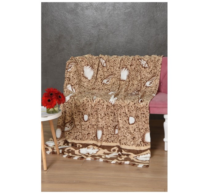 Плед бежевого кольору з принтом розмір 180*200 170597L