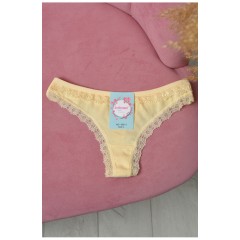 Стринги женские однотонные желтого цвета 171389L