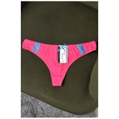 Стрінги жіночі з гіпюровими вставками малинового кольору 171730L