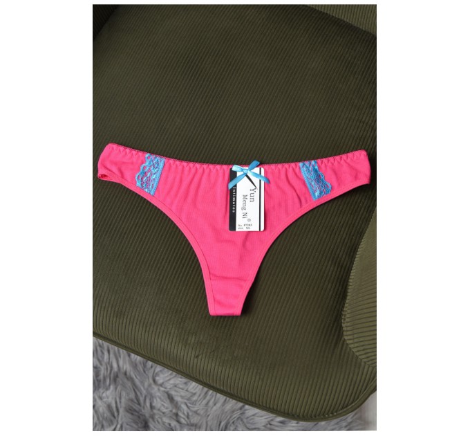 Стрінги жіночі з гіпюровими вставками малинового кольору 171730L