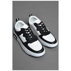 Кроссовки мужские черно-белого цвета на шнуровке 172336L