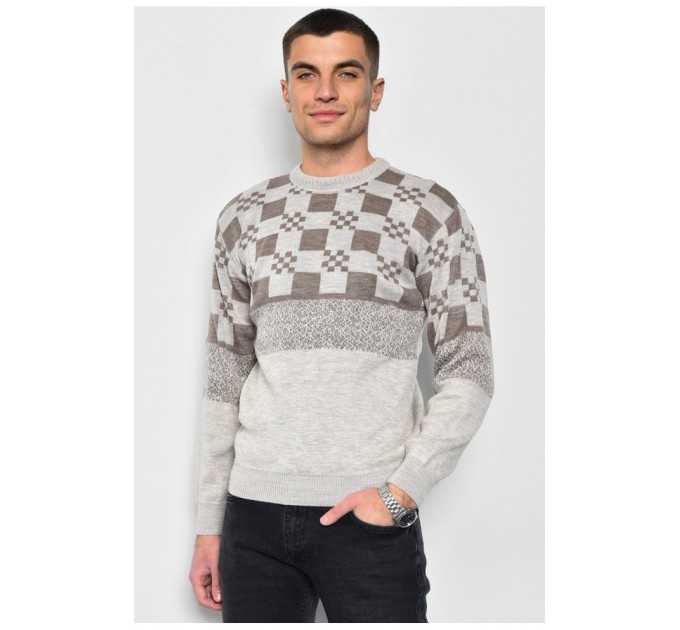 Свитер мужской бежевого цвета 172547L