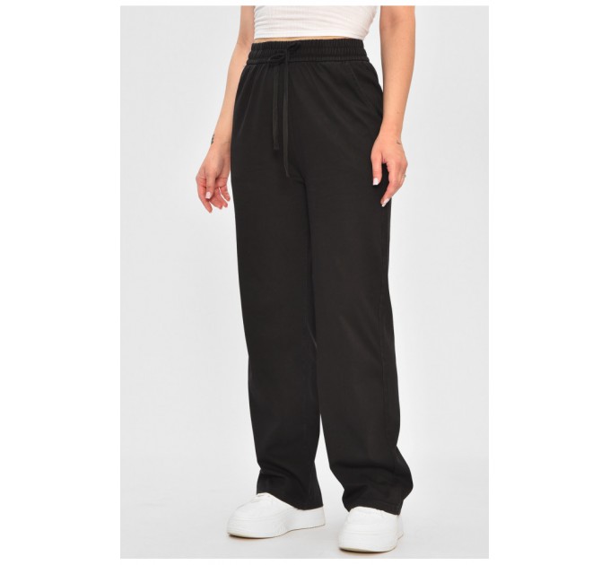 Штани жіночі розкльошені напівбатальні чорного кольору 173439L