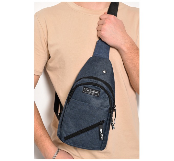 Бананка мужская текстильная синего цвета 173983L