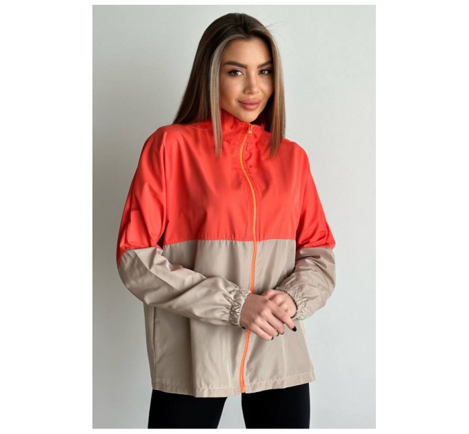Вітровка жіноча оранжевого кольору 174196L