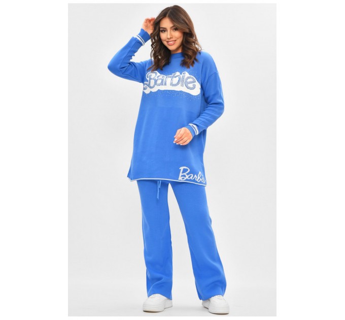 Костюм жіночий розкльошений блакитного кольору 174396L