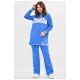 Костюм жіночий розкльошений блакитного кольору 174396L