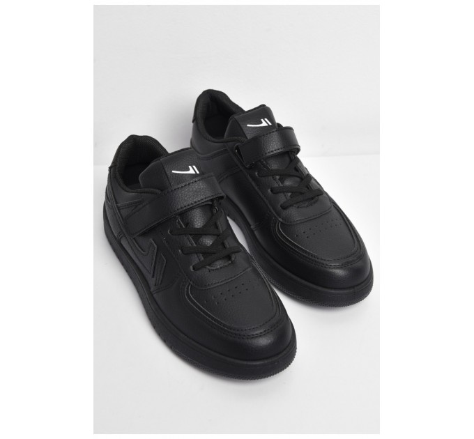 Кроссовки детские черного цвета на лепучках 174429L