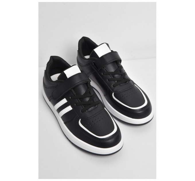 Кросівки дитячі чорного кольору на ліпучках 174431L