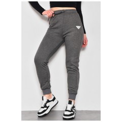 Спортивні штани жіночі трикотажні темно-сірого кольору 174463L