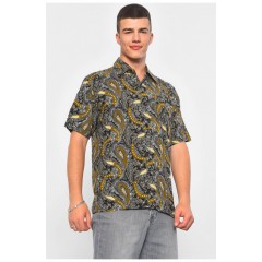 Мужская рубашка полубатальная черного цвета 175065L